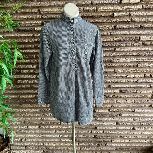 Victoria's Secret Black Gingham Check Flannel Night Sleep Shirt Size Medium - Picture 2 of 9